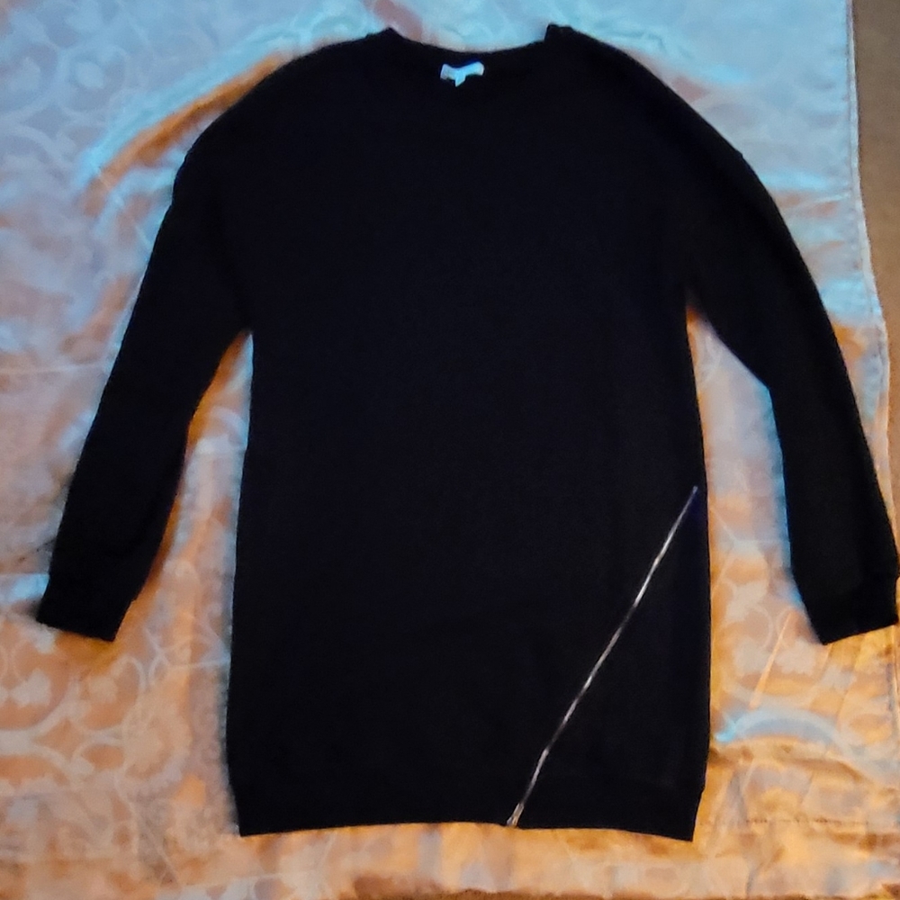 by the way Asymmetric Size-zip Sweater Dress In Black